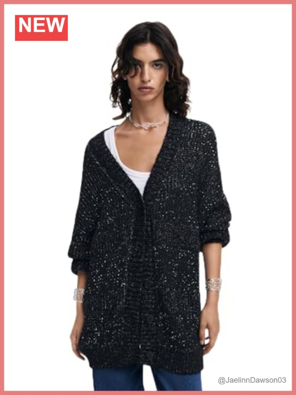 Oversize Flat Knit Thick Gauge Button Cardigan Sweater